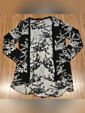 Belldini Floral Open-Front Women's Cardigan Sweater